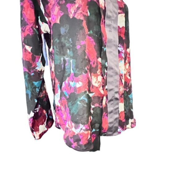 Simply Vera Vera Wang Blouse Womens PL Long Sleeve V Neck Tunic Sheer Chiffon - Picture 7 of 12